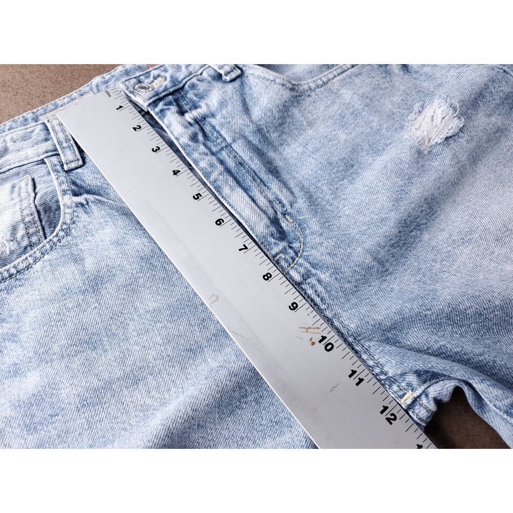 Pilcro Anthropologie High Rise Wide Leg Jeans Straight Distressed Womens 28 Blue - Picture 7 of 14